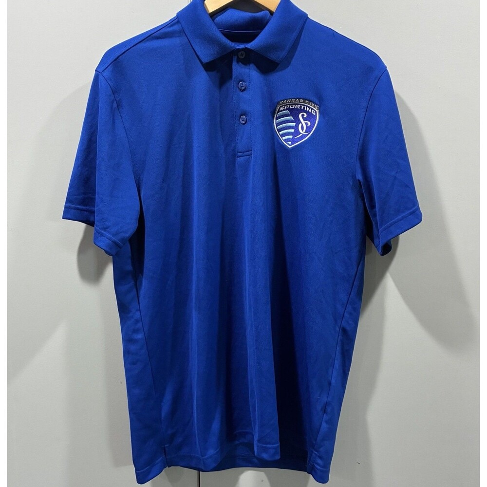 Sporting KC Kansas City Blue Polo Shirt Port Authority MLS Soccer Men’s Medium